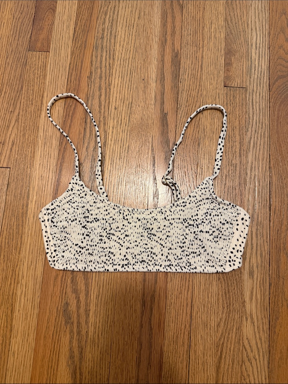 Xhilaration White and Black Speckled Bikini Top